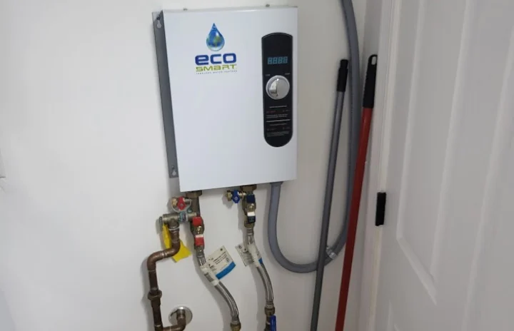 newly installed tankless water heater